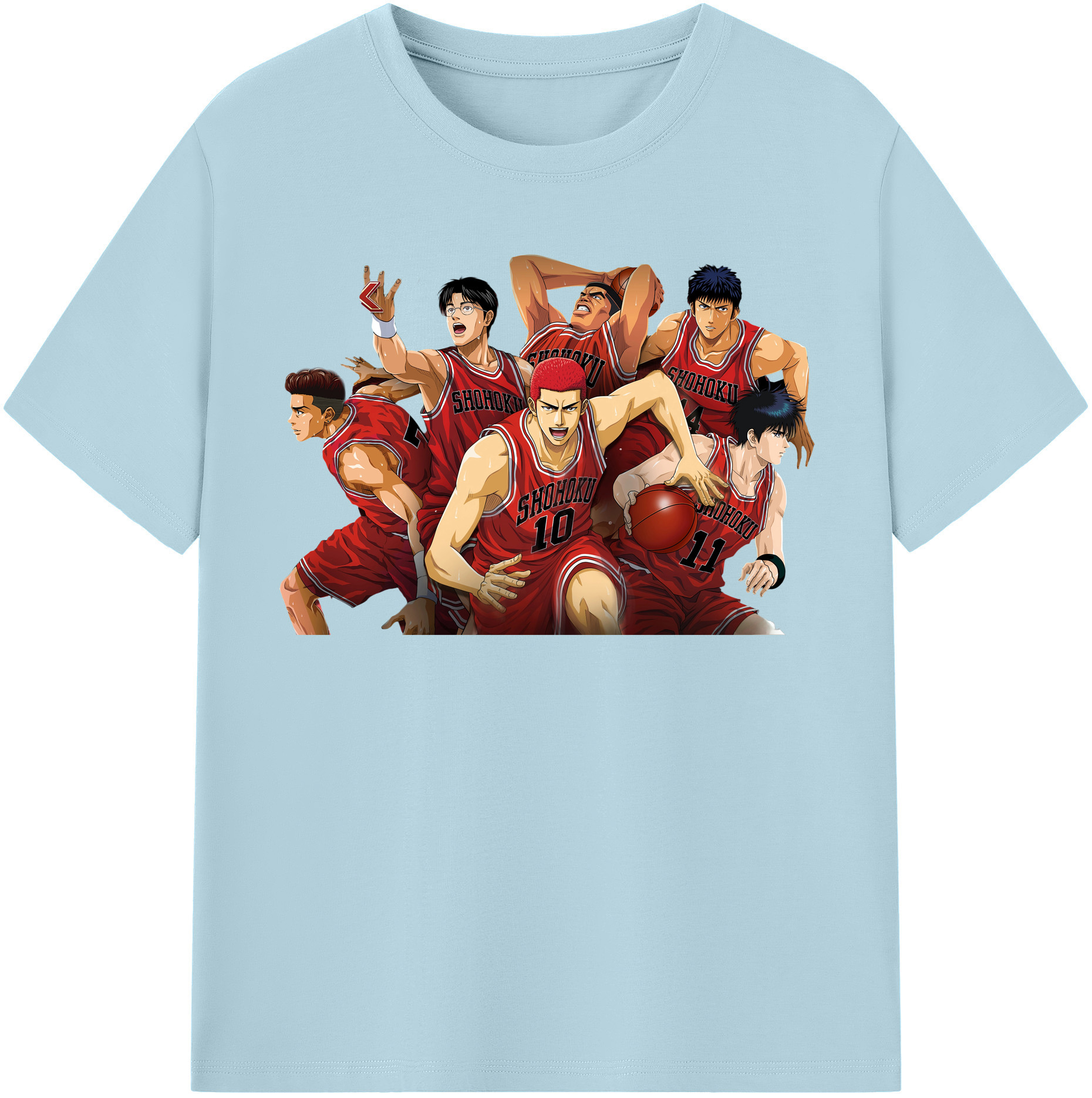SLAM DUNK／スラムダンク 綿100％半袖Tシャツ（フロントプリント）